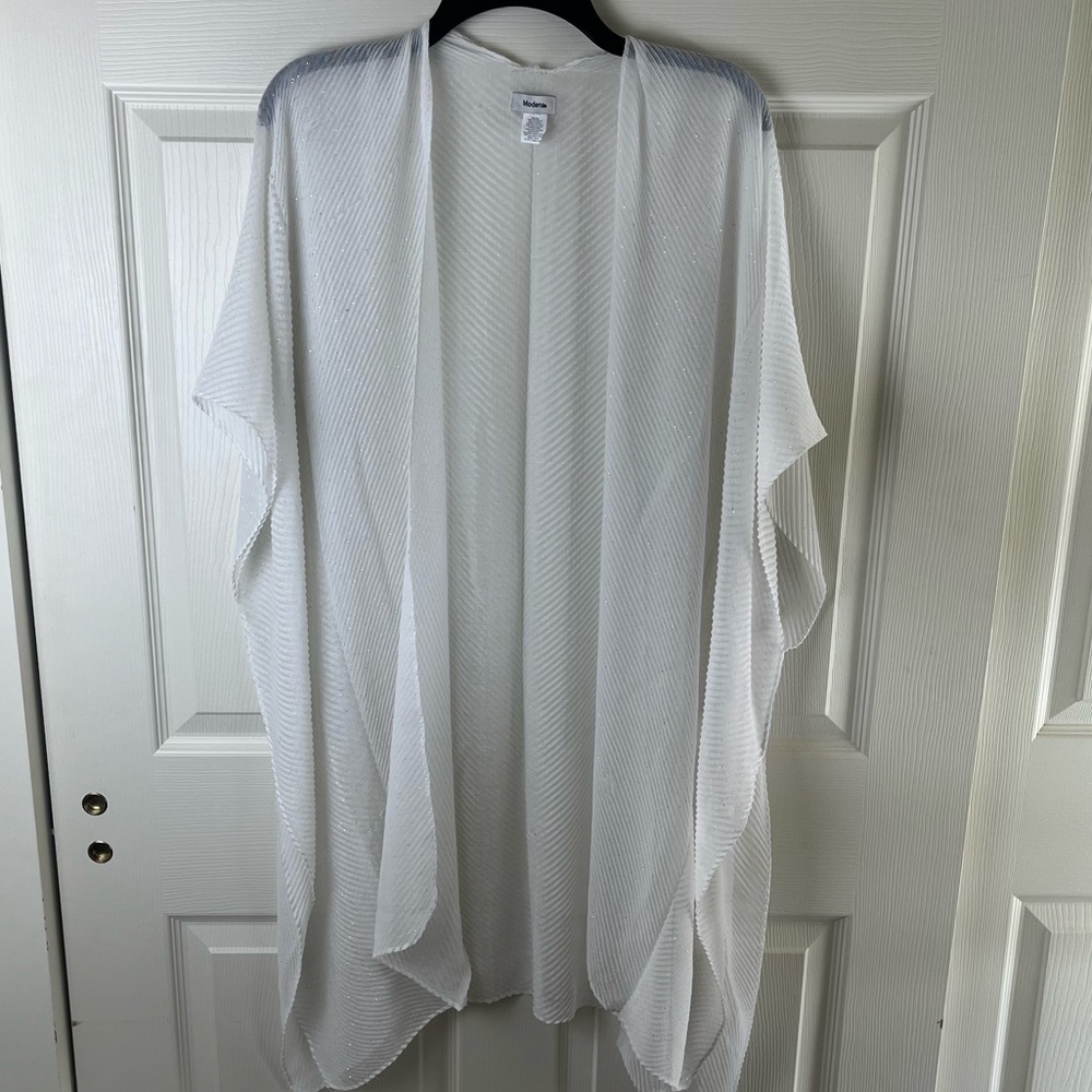 White Sheer Open Front Kimono